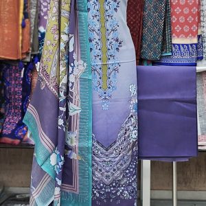 Unstitched Coton Lawn  3 pcs