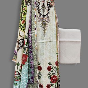 Unstitched Cotton Lawn  3 pcs.10 % Off
