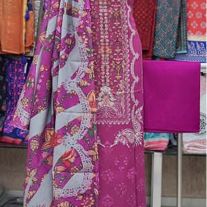 Unstitched Coton Lawn  3 pcs