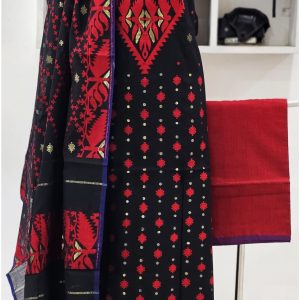 Unstitched Jamdani Print Coton 3 pcs