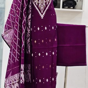 Unstitched Jamdani Print Cotton 3 pcs.15 % off