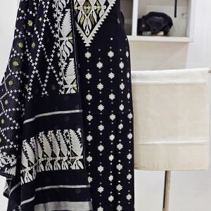 Unstitched Jamdani Print Coton 3 pcs