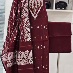 Unstitched Jamdani Print Coton 3 pcs