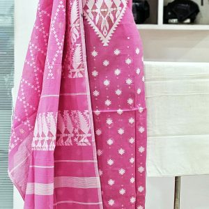 Unstitched Jamdani Print Coton 3 pcs