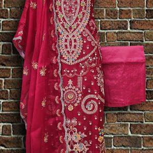 Unstitched jori Suta,Stone work 4 pcs.