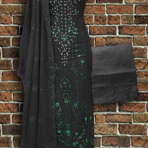 Unstitched Georgette Fabric Stone & Heavy Embroidery work 4 pcs.