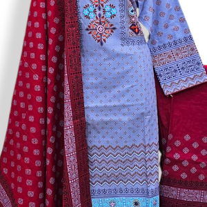 Stitched Cotton Embroidery Work 3 pcs(Size 38/44)30 % off