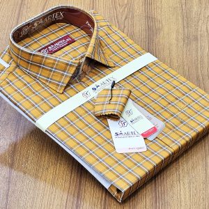 Men’s Half Sleeve Cotton Shirt (Shoulder Size : 18) Neck Size : 15.5) Made in Bangladesh.20 % off