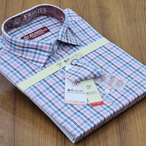 Men’s Half Sleeve Cotton Shirt (Shoulder Size : 18/19) Neck Size : 15.5/16.5) Made in Bangladesh.10 % Off