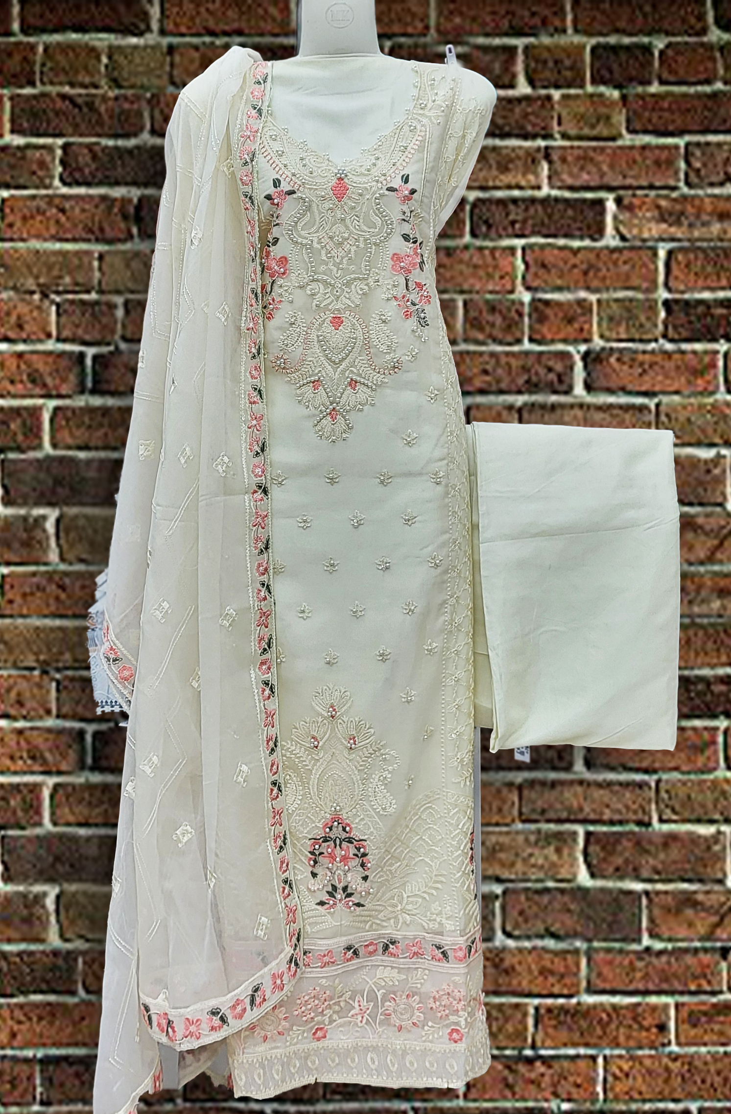 Unstitched Premium Georgette,Perl & Embroidery work.35 % off