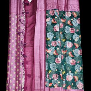 Organja Saree with Digital Print & Katan Border with Blouse pcs.40 % off