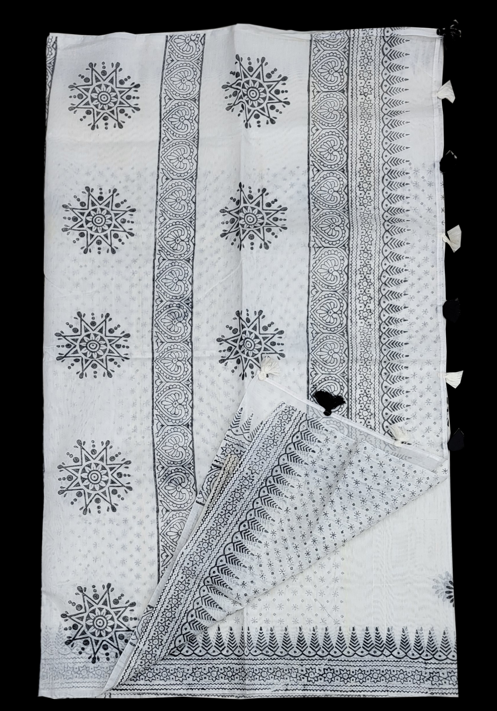 Block Print Half Saree without Blouse Pcs with Tassel .30 % off