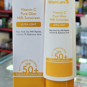 Wishcare Vitamin C,pure glow,Milk Sunscreen, Ultra Light SPF 50+ 50 g(Product of India)