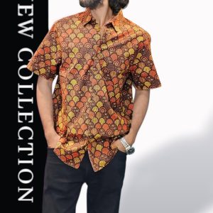 Men's Half Sleeve Aarong cotton Shirt Shoulder :17(M)