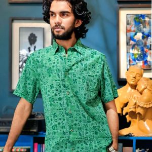 Men’s Half Sleeve Aarong cotton Shirt( Size :M)