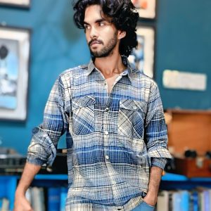 Men's casual checkered pattern regular fit jacket (Size 17/18)