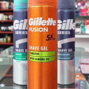 Gillette Fusion Shave Gel with Almond Oil  200 ml .Made in UK (Exp 10/27)