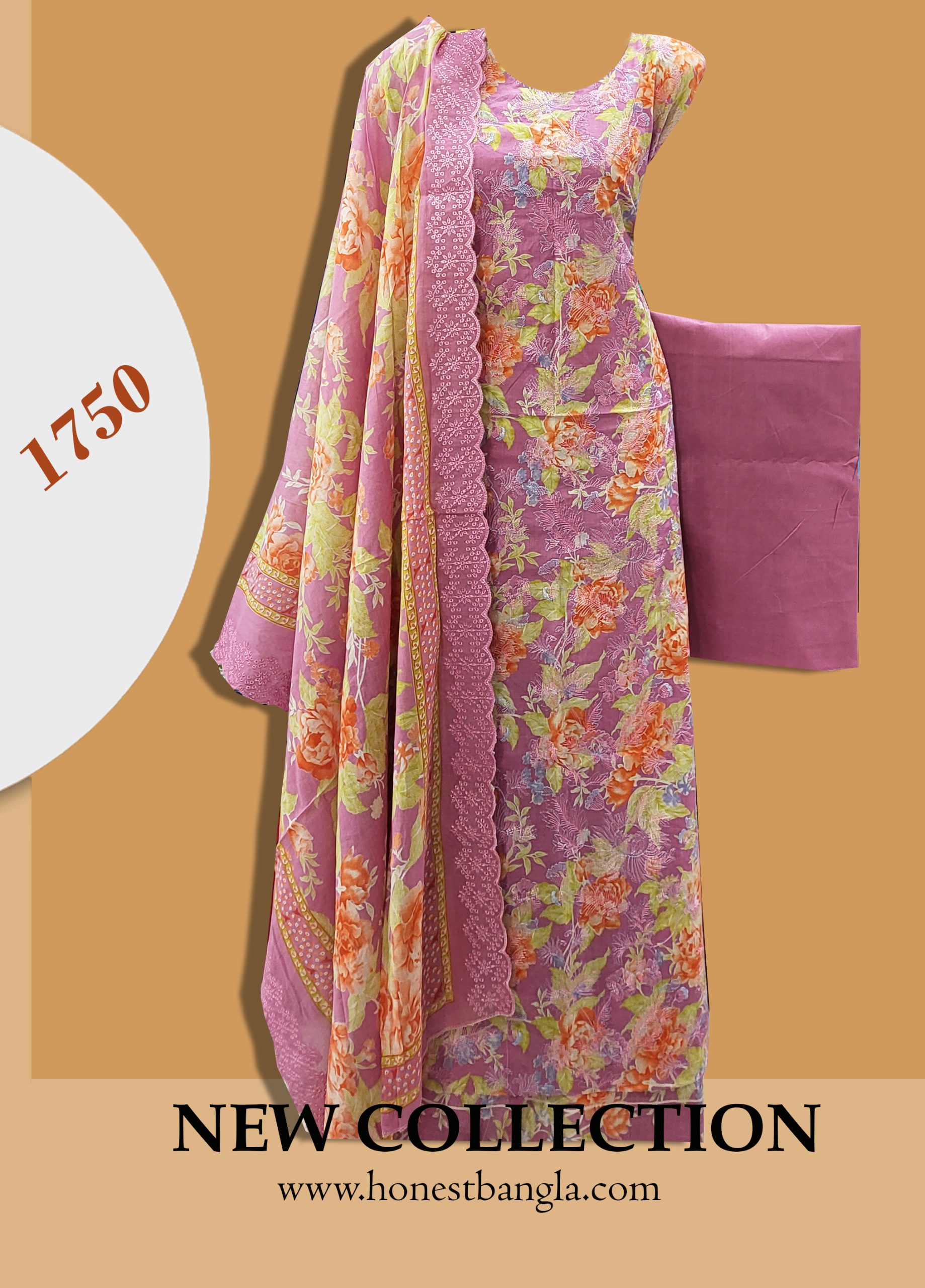 Pakistani Inspired Unstitched 3 pcs Collection .