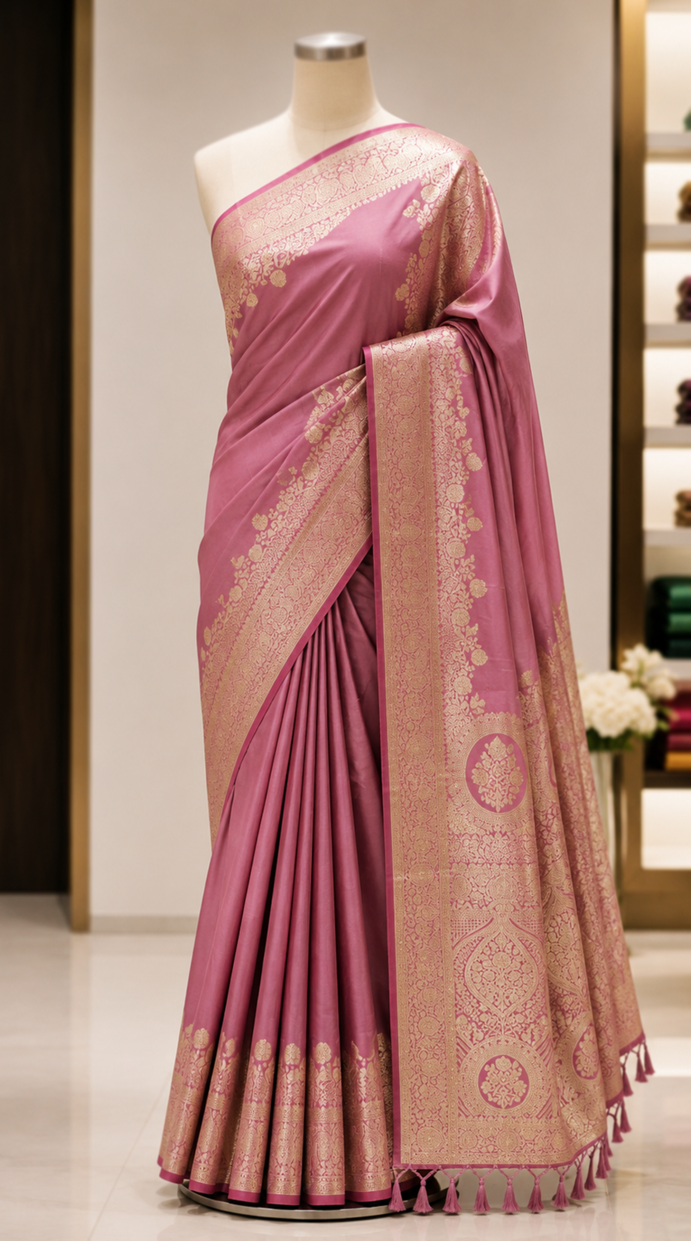 Indian katan saree with golden jari stripe with blouse pcs