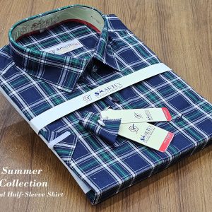 Men's Half sleeve Cotton Shirt (Shoulder 16.5)