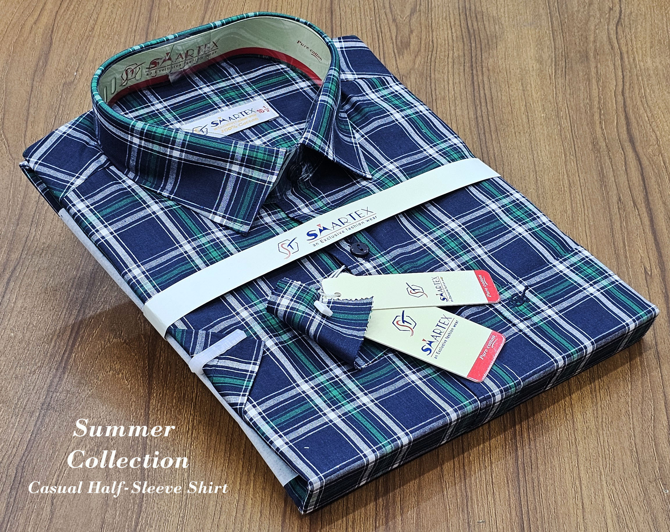 Men's Half sleeve Cotton Shirt (Shoulder 16.5)