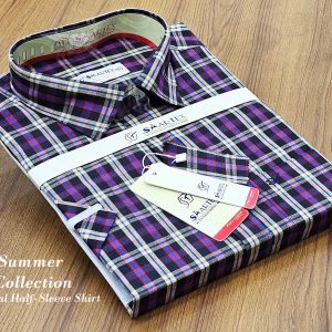 Men's Half  sleeve Cotton Shirt (Shoulder 15.5/16.5)