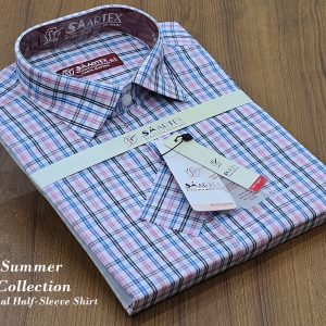 Men's Half  sleeve Cotton Shirt (Shoulder 15.5/16.5)