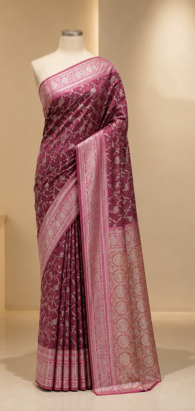 Katan Saree with Blouse pcs