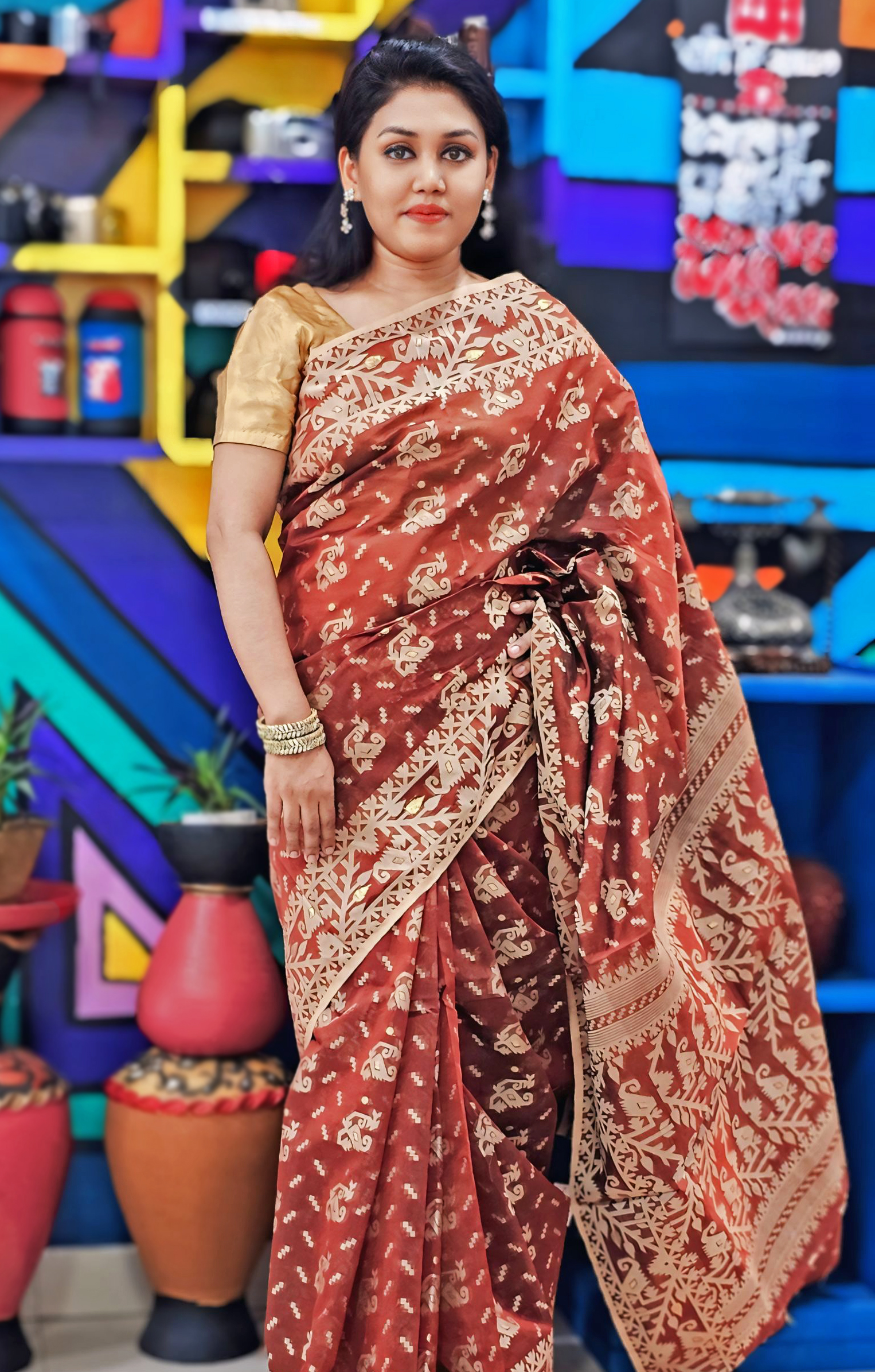 Tangail Handloom Saree without Blouse pcs