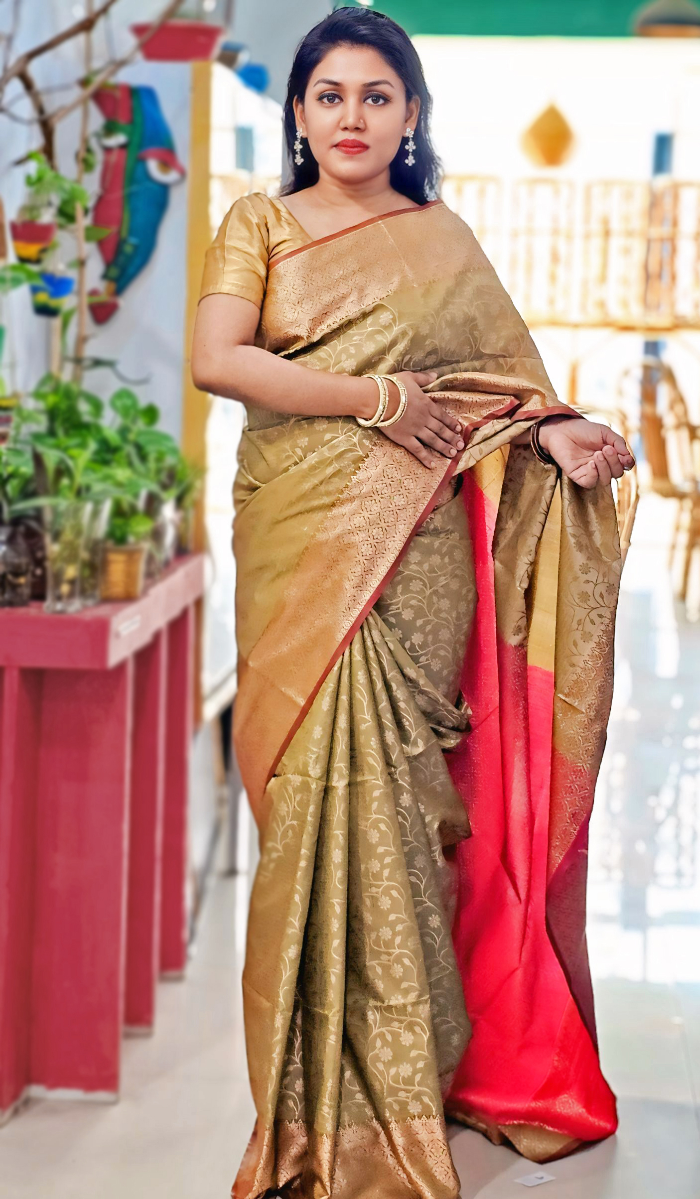 Soft Katan Saree without Blouse pcs.