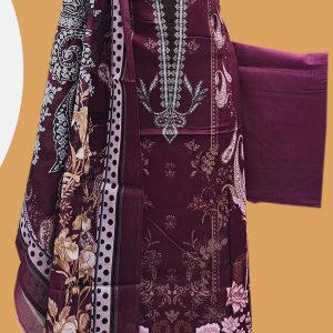 Unstitched Cotton lawn 3 pcs