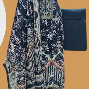 Unstitched Cotton lawn 3 pcs