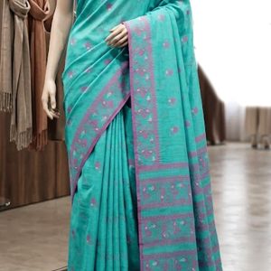 Cotton jamdanee saree without Blouse pcs