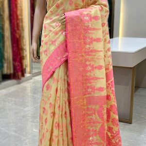 Cotton-Silk blend  jamdanee saree without Blouse pcs.