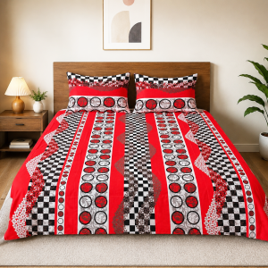 Mixed Cotton Print 7.5/6.5 Feet Bed sheet Set With Two Pillow Covers