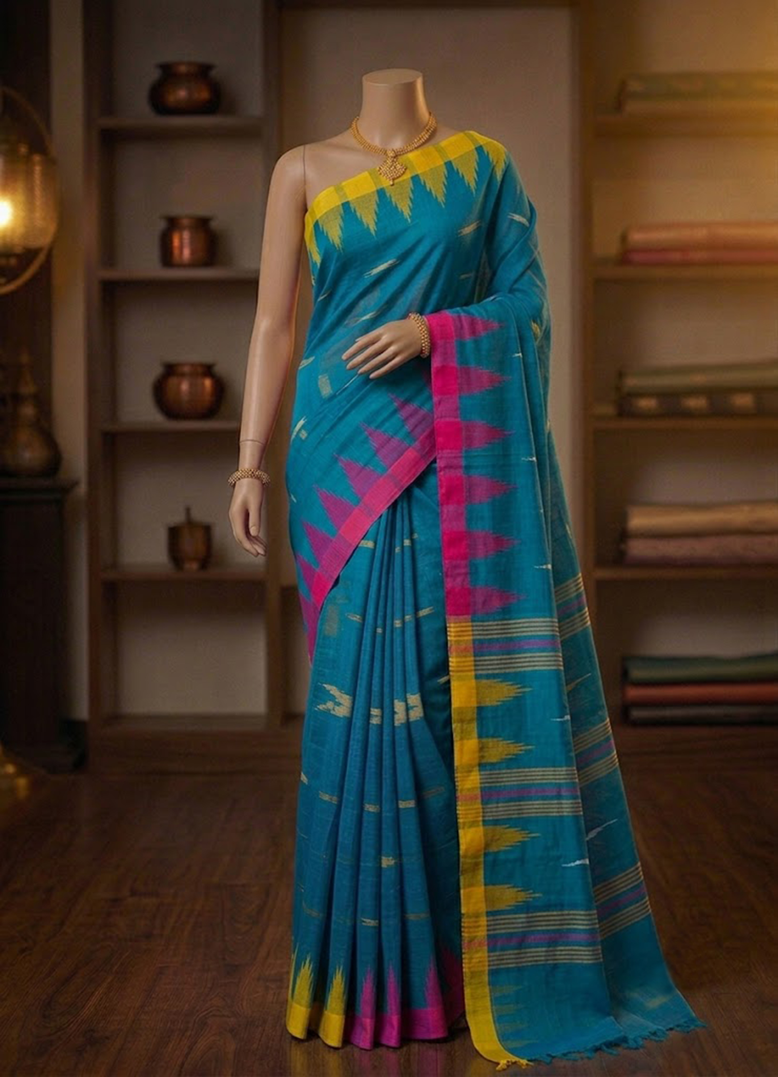 Original Handloom Monipuri Saree with Blouse pcs