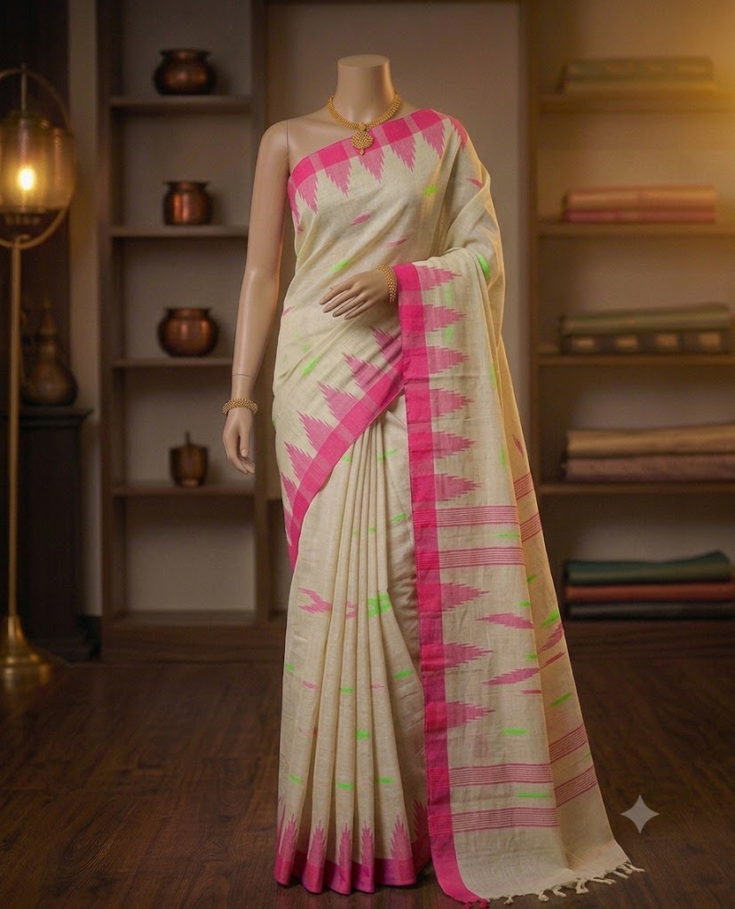 Original Handloom Monipuri Saree with Blouse pcs