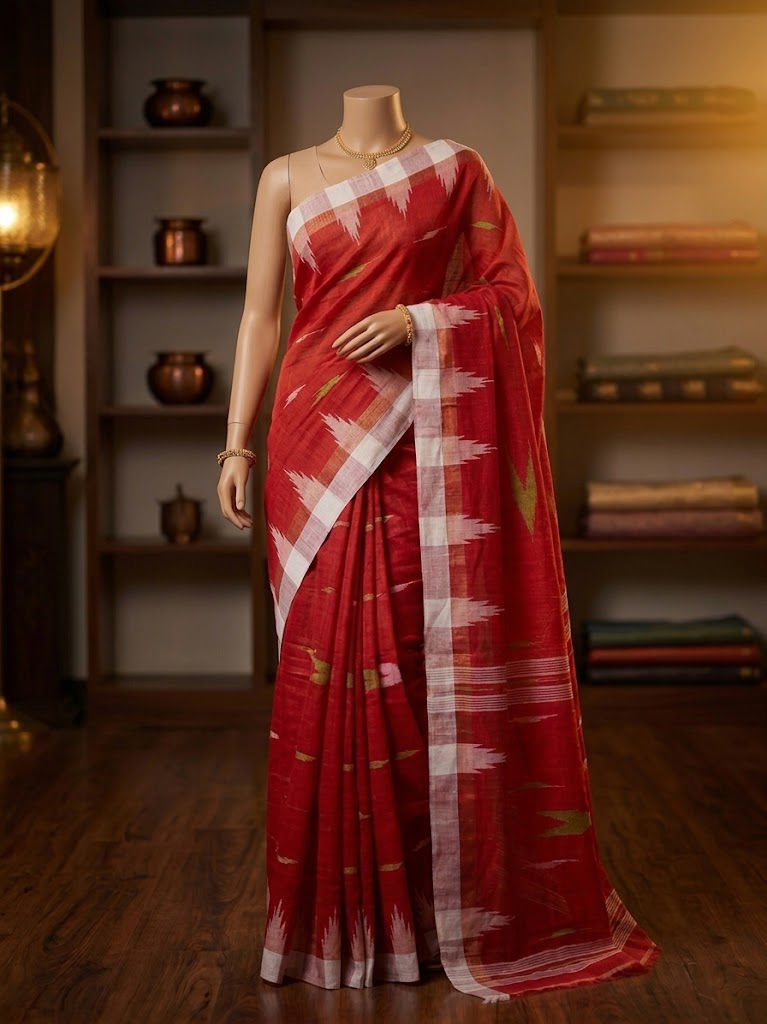 Original Handloom Monipuri Saree with Blouse pcs