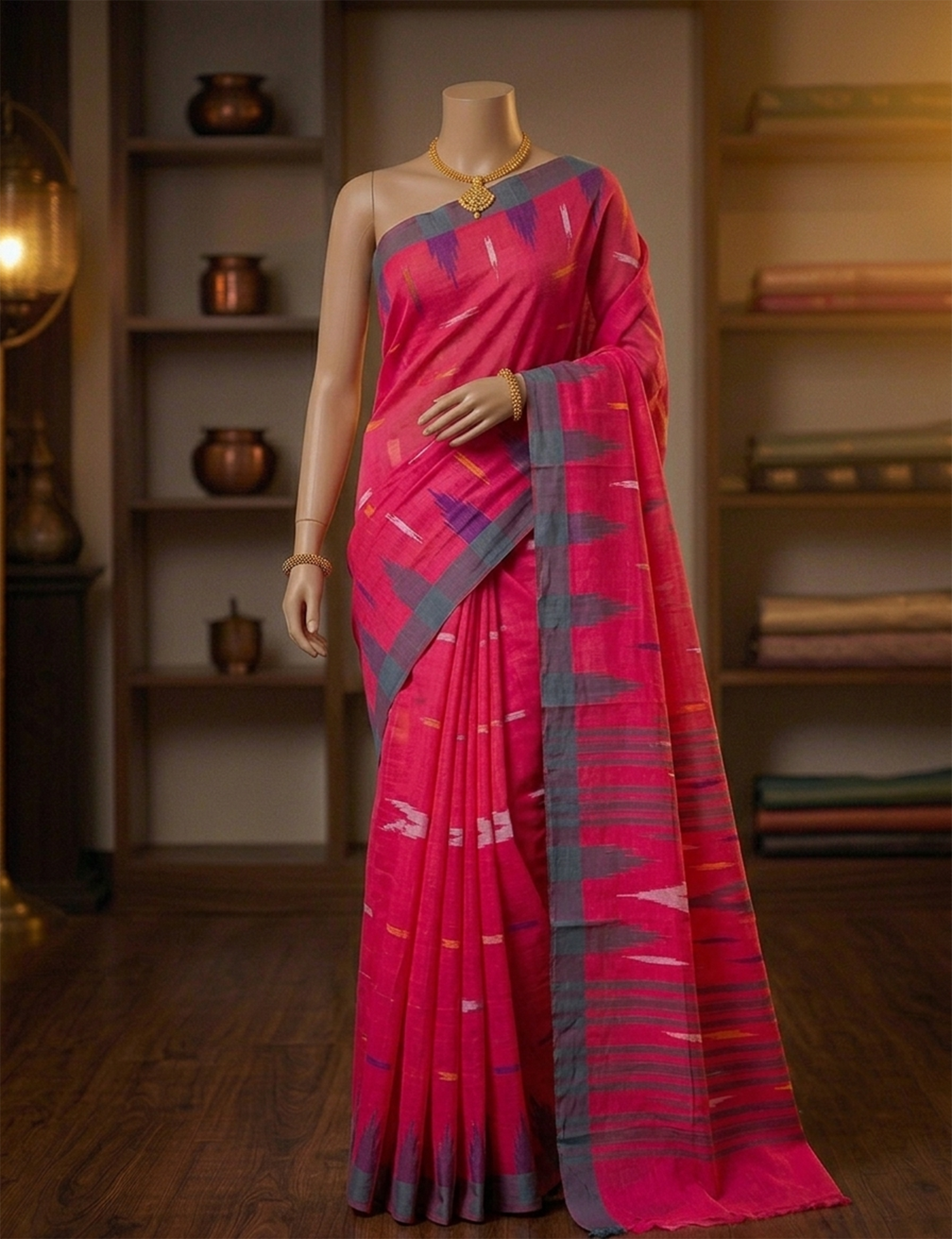 Original Handloom Monipuri Saree with Blouse pcs