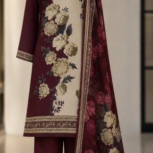 Unstitched Cotton lawn 3 pcs