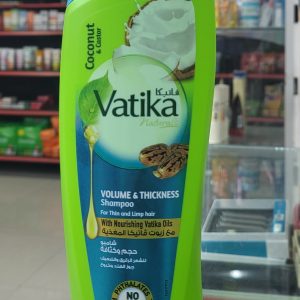 Vatika Coconut & Castor Volume & Thickness Shampoo 400 ml .Country of Origin UAE  (Exp 8/27)