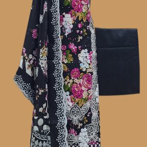 Unstitched Printed Linen Embroidered 3 PCS