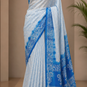 Silk Batik Saree with Running Blouse Pcs