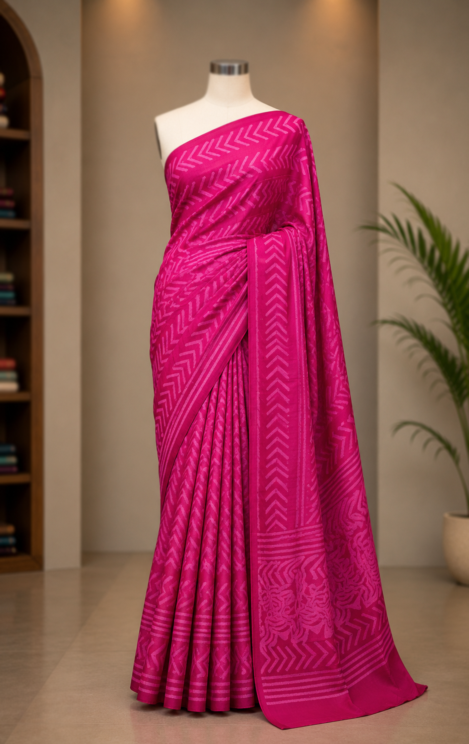 Silk Batik Saree with Running Blouse Pcs