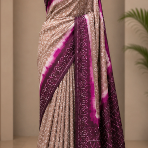 Silk Batik Saree with Running Blouse Pcs