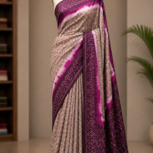 Silk Batik Saree with Running Blouse Pcs
