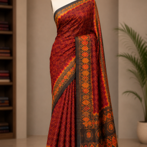 Silk Batik Saree with Running Blouse Pcs