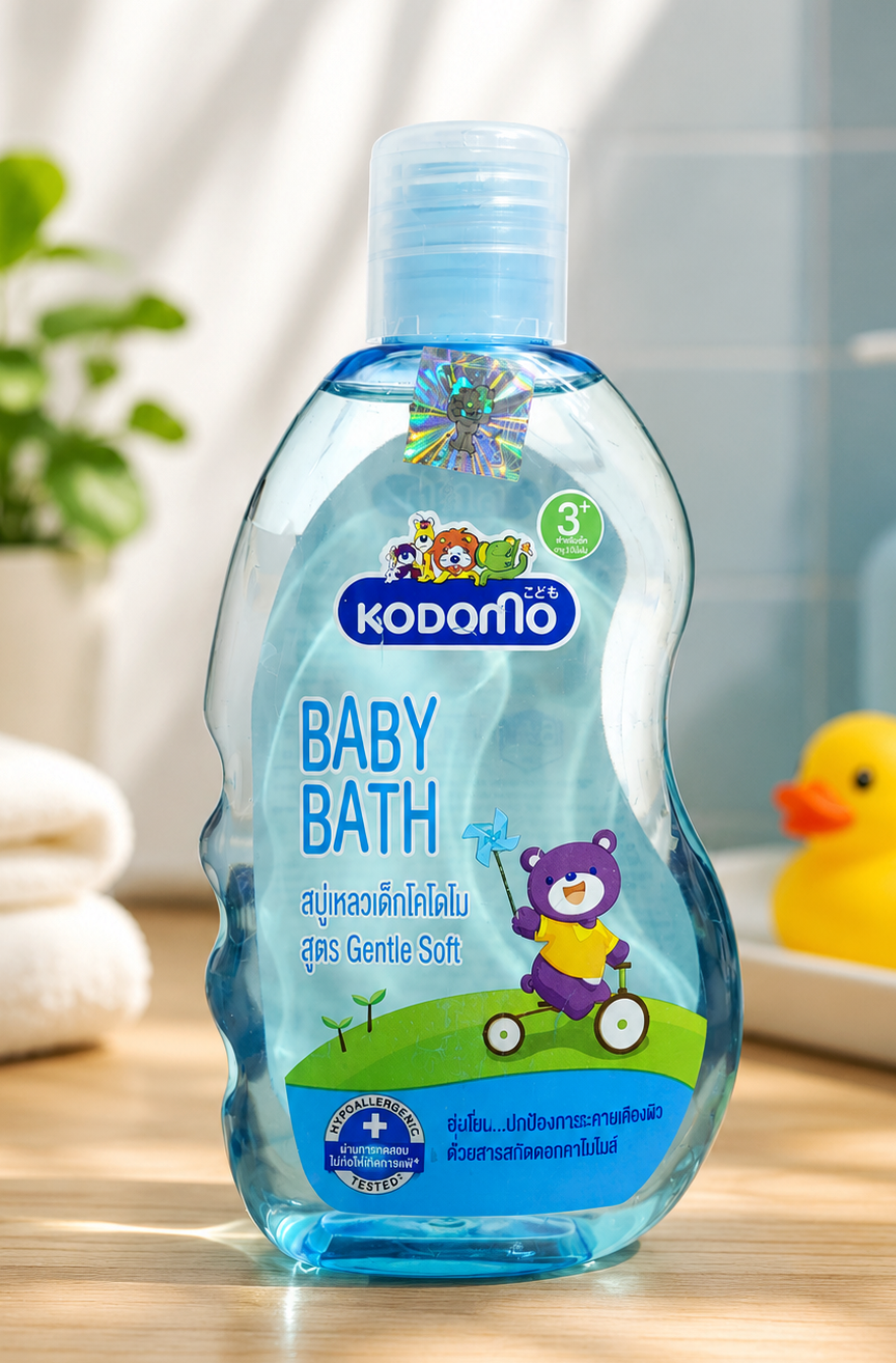 Kodomo Baby Bath 3 + 200 ml (Exp 6/2/29)Manufactured in Thailand.
