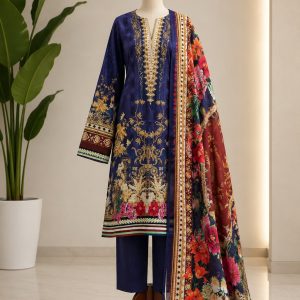 Unstitched Cotton lawn 3 pcs