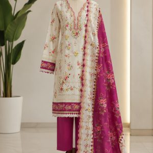 Unstitched Cotton lawn 3 pcs